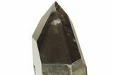 Dark Smoky Quartz Crystal With Metal Stand - Giant Point #219130-3